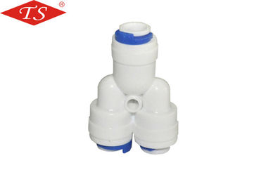 Cina 1/4 &quot;Tabung Aksesoris Pemurni Air K702 / K706 Tee Bersama Y Bentuk Konektor Cepat pemasok