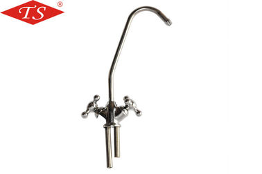 Aksesori Pemurni Air Ro Faucet Gooseneck Tabung Ganda Dengan Sakelar Roate pemasok