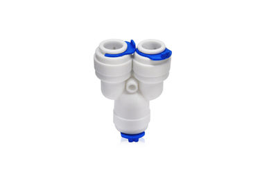1/4 &quot;Tabung Aksesoris Pemurni Air K702 / K706 Tee Bersama Y Bentuk Konektor Cepat pemasok