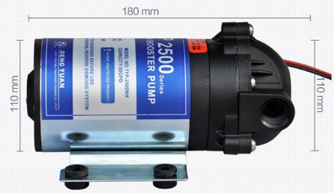 RO 24VDC Pompa Tekanan Air> Aliran Pompa Hidraulik 0,55L / Min Untuk Pemurni Air